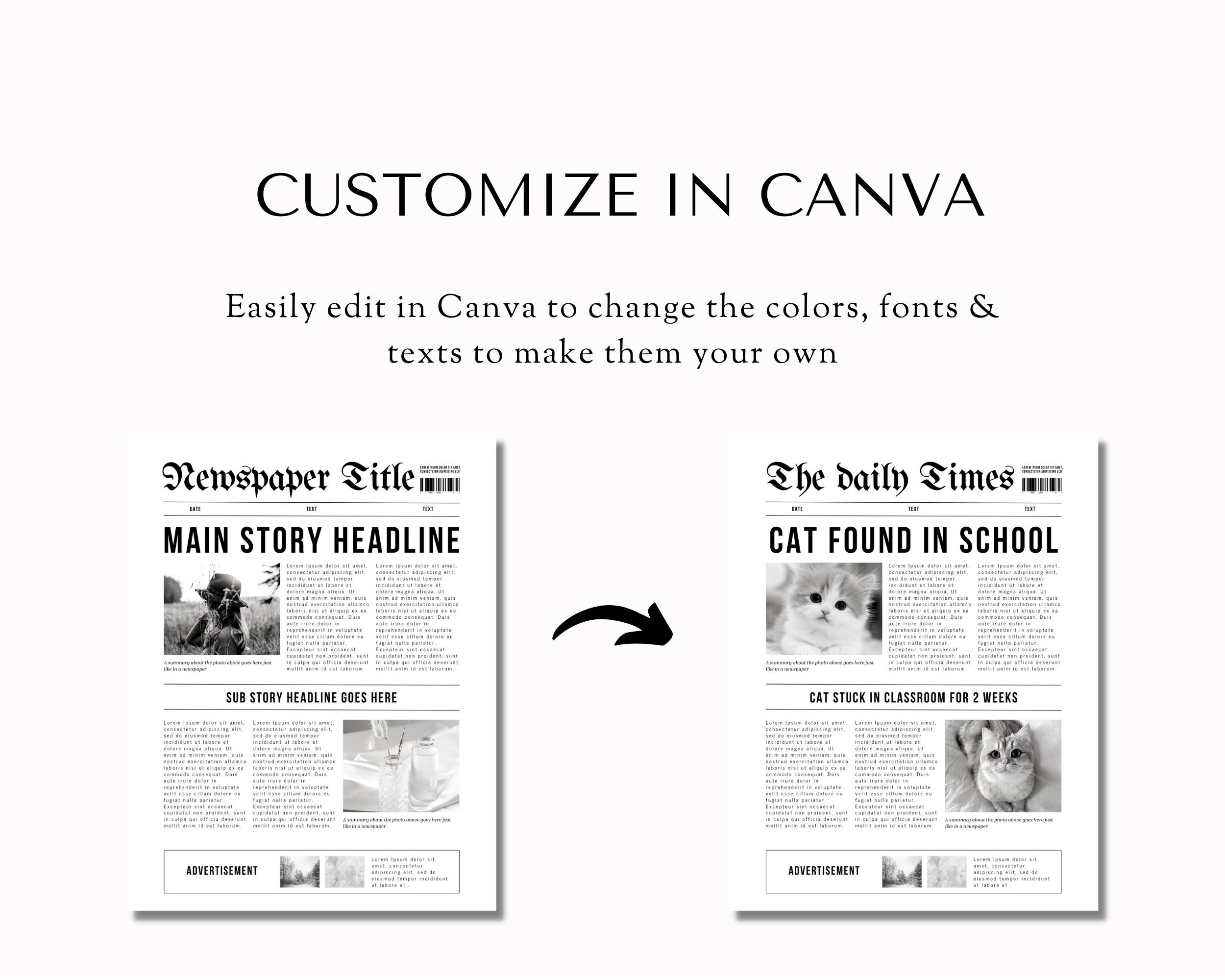 newspaper-canva-template-newspaper-printable-wedding-etsy