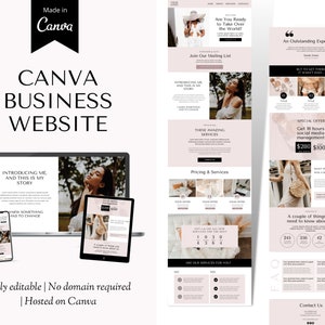 Canva-websitesjabloon, websitesjablonen, Done For You-website, Canva-sjabloonwebsite, Virtual Assistant-websitesjabloon, Coachwebsite