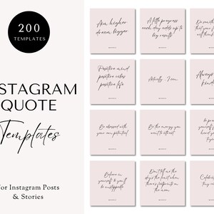 Paket med inspirerande citat för Instagram, redigerbara citatmallar, motiverande citat, minimala inlägg för sociala medier, mall för Instagram-inlägg i Canva