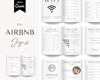 Airbnb Sign Bundle, Airbnb Signage, Airbnb Wifi Sign, Airbnb Host Signs, Vacation Rental Signs, Printable Airbnb Signs, Airbnb Welcome Sign