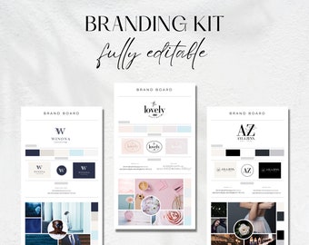 DIY Branding Package Template, Logo Kit, Business Branding Template, Editable Brand Boards, DIY Logo Design, Mood board, Branding Guidelines