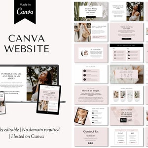 Canva-websitesjabloon, websitesjablonen, Done For You-website, Canva-sjabloonwebsite, Virtual Assistant-websitesjabloon, Coach-website