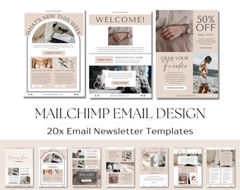 Mail Chimp Email Template, Email Template Canva, Email Template Design, Mail Chimp Design Template, Business Email Marketing Resources Canva