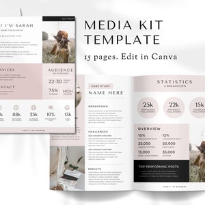 Instagram Media Kit, Influencer Rate Sheet Template, Media Kit Canva Template, Content Creator Media Kit, Social Media Influencer Media Kit