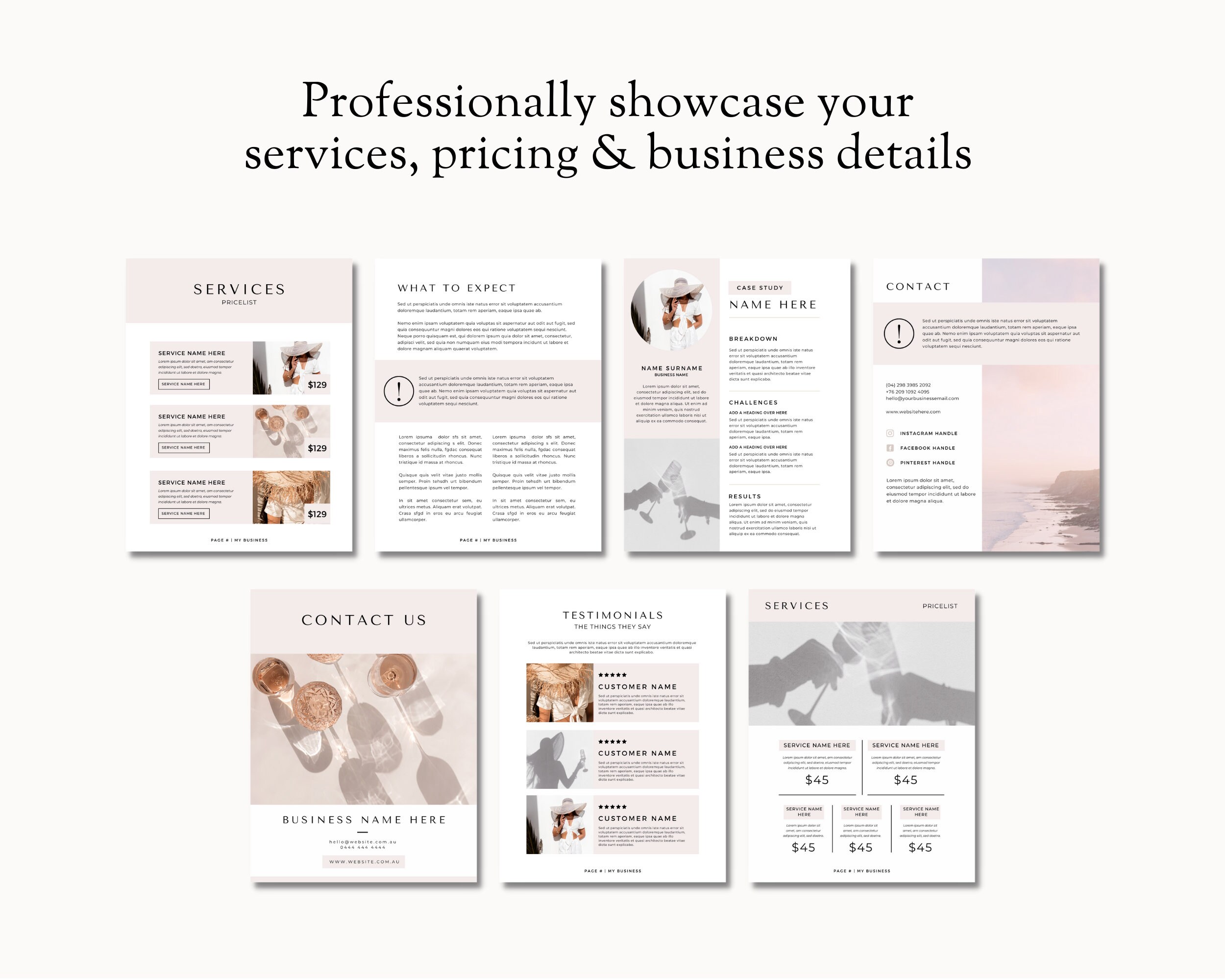 Business Service Guide Document Example Services & Pricing Guide Template, Price List, Business Price List ...