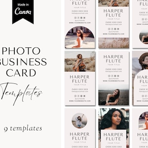 Photo Business Card, Editable Business Card Template, Business Card Template Canva, Business Card Design, Digital Business Card Template