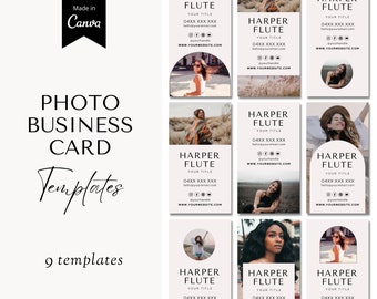 Photo Business Card, Editable Business Card Template, Business Card Template Canva, Business Card Design, Digital Business Card Template