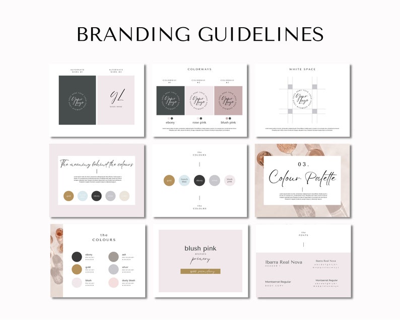 Branding Guidelines Template, Brand Style Guide Template, Editable ...