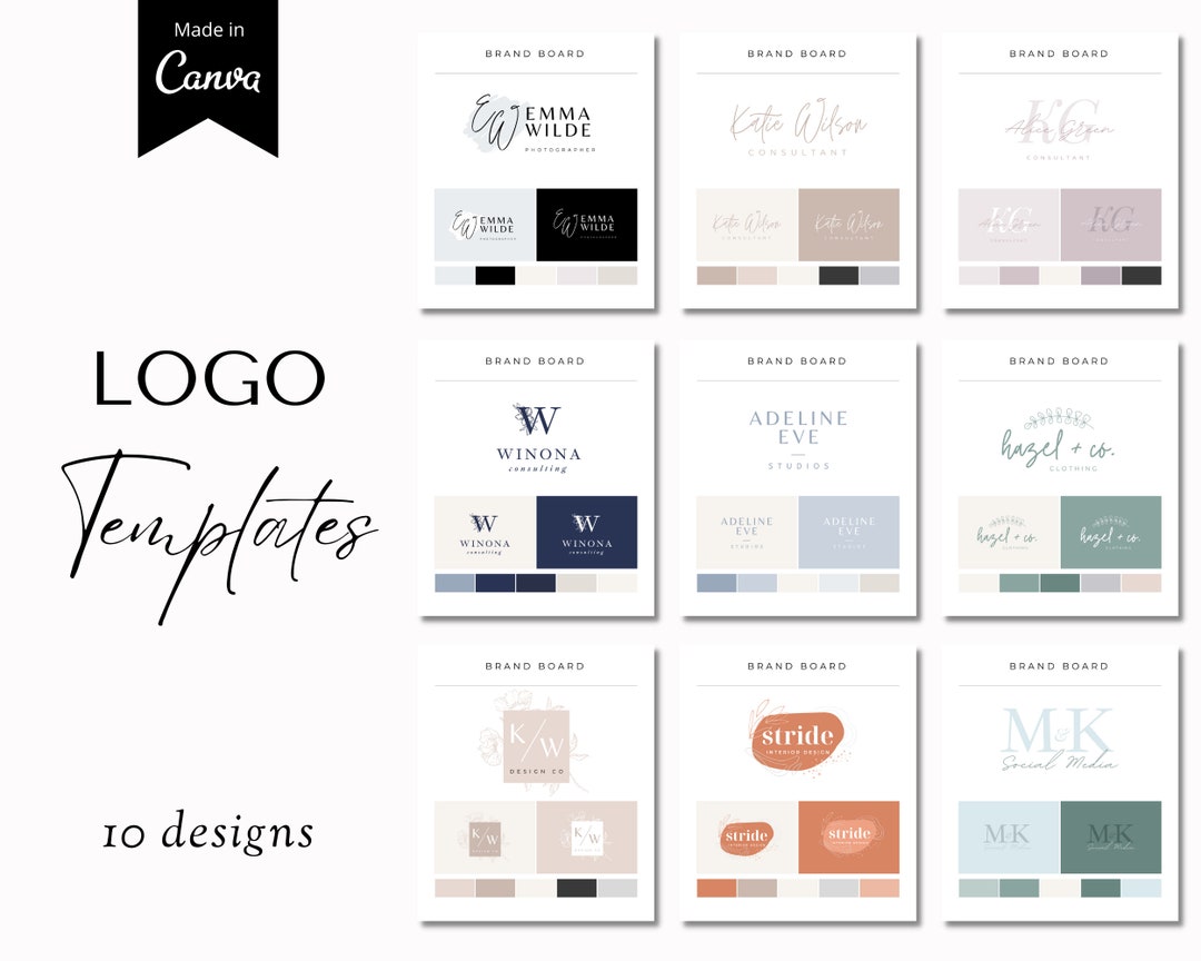 Logo Kit, DIY Logo Design Instant Download, Logo Templates Canva, Logo ...