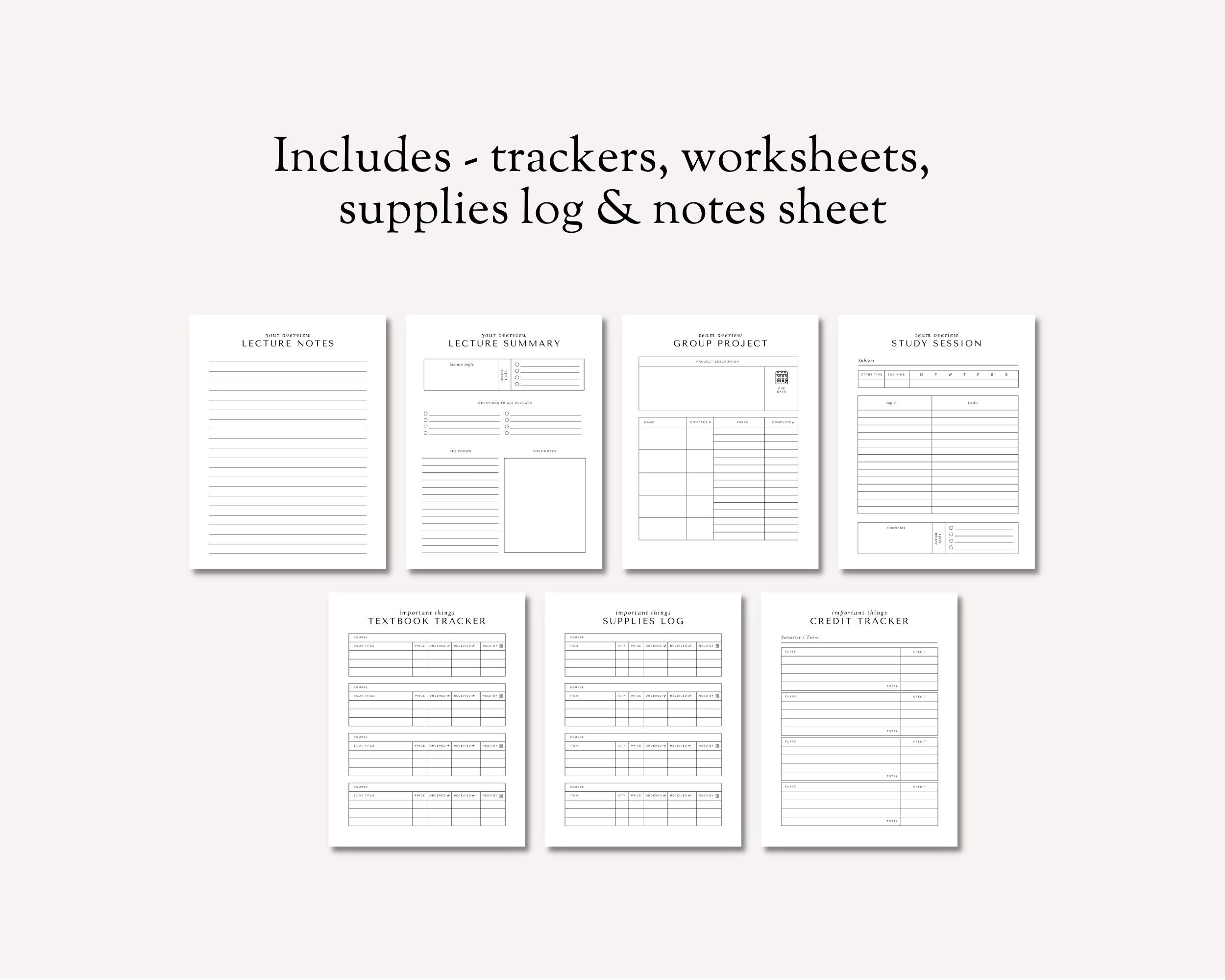 Printable Student Planner Academic Planner Printable College Etsy