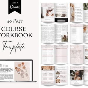 Canva Online Course Workbook, Ebook Template, Editable Workbook Template, Coaching Worksheet Canva Template Bundle, Coaching Canva Templates