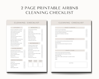 Airbnb Cleaning Checklist, Editable Airbnb Canva Template, Cleaning Schedule, Vacation Rental Housekeeping Checklist, Airbnb Cleaning List