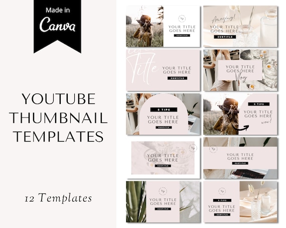 YouTube Thumbnail, Editable YouTube Thumbnail Templates, YouTube Canva Templates, YouTube Branding Kit, Youtube Banner, Youtube Template
