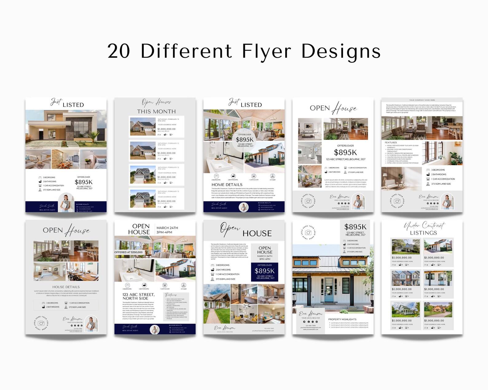 Realtor Flyer Editable Canva Template, Real Estate Flyer Bundle, Real ...