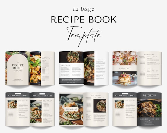 Cook Book Template Editable Online, Editable Cook Book, Cook Book Canva Template, Recipe Card, Cook Book Binder, Recipe Book Template Canva