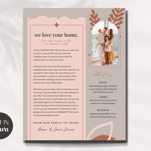 Plantilla de carta editable al vendedor, carta de oferta para el comprador de vivienda, plantilla de carta de oferta de vivienda, plantilla de carta de oferta de bienes raíces imprimible Canva