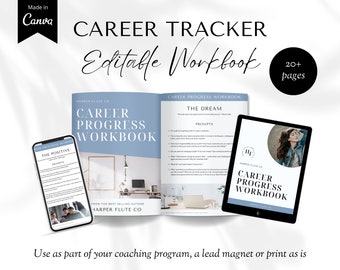 Dream Career Journal, Career Coach Workbook, Career Coach Journal, Printable Career Planner, Career Plan, Personal Development, Dream Career