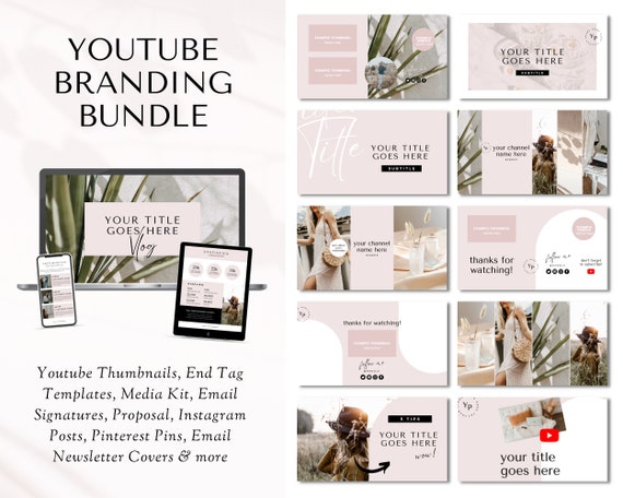 YouTube Canva Templates, Media Kit Template, YouTube Branding Kit, YouTube Thumbnail, Editable YouTube Banners, Intros & Outro Templates