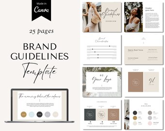 Branding Guidelines Template, Brand Style Guide Template, Editable Brand Guidelines, Brand Kit, Brand Guidelines, Branding Guidelines Canva