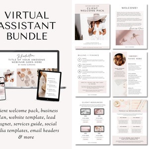 Pack de démarrage d&#39;assistant virtuel, Image de marque d&#39;assistant virtuel, Modèles d&#39;assistant virtuel, Proposition d&#39;assistant virtuel, Site Web, Pack de bienvenue