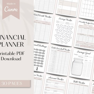 Finance Planner Bundle, Budget Planner Templates, Financial Savings Tracker Printable, Monthly Debt, Bill Tracker, Spending Expenses Tracker