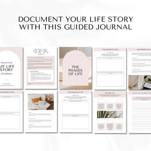 Life Story Journal, Achievement Journal, Bucket List Journal, Guided Prompts, Life Coaching, Life Story Canva Template, Life Story Book image 2