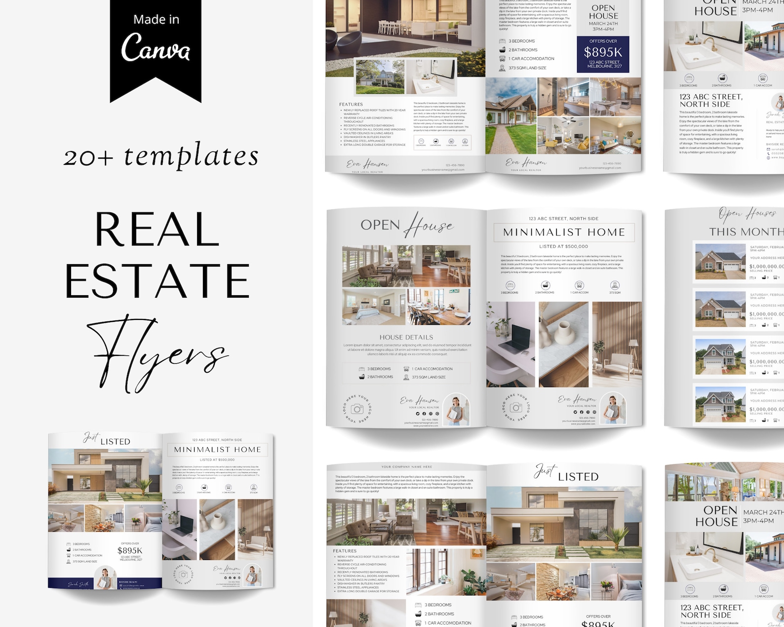 Realtor Flyer Editable Canva Template, Real Estate Flyer Bundle, Real ...