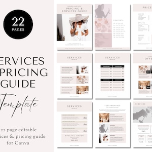 Services & Pricing Guide Template, Virtual Assistant Template, Editable Services Guide Ebook, Services PDF, Editable Canva Pricing Guide