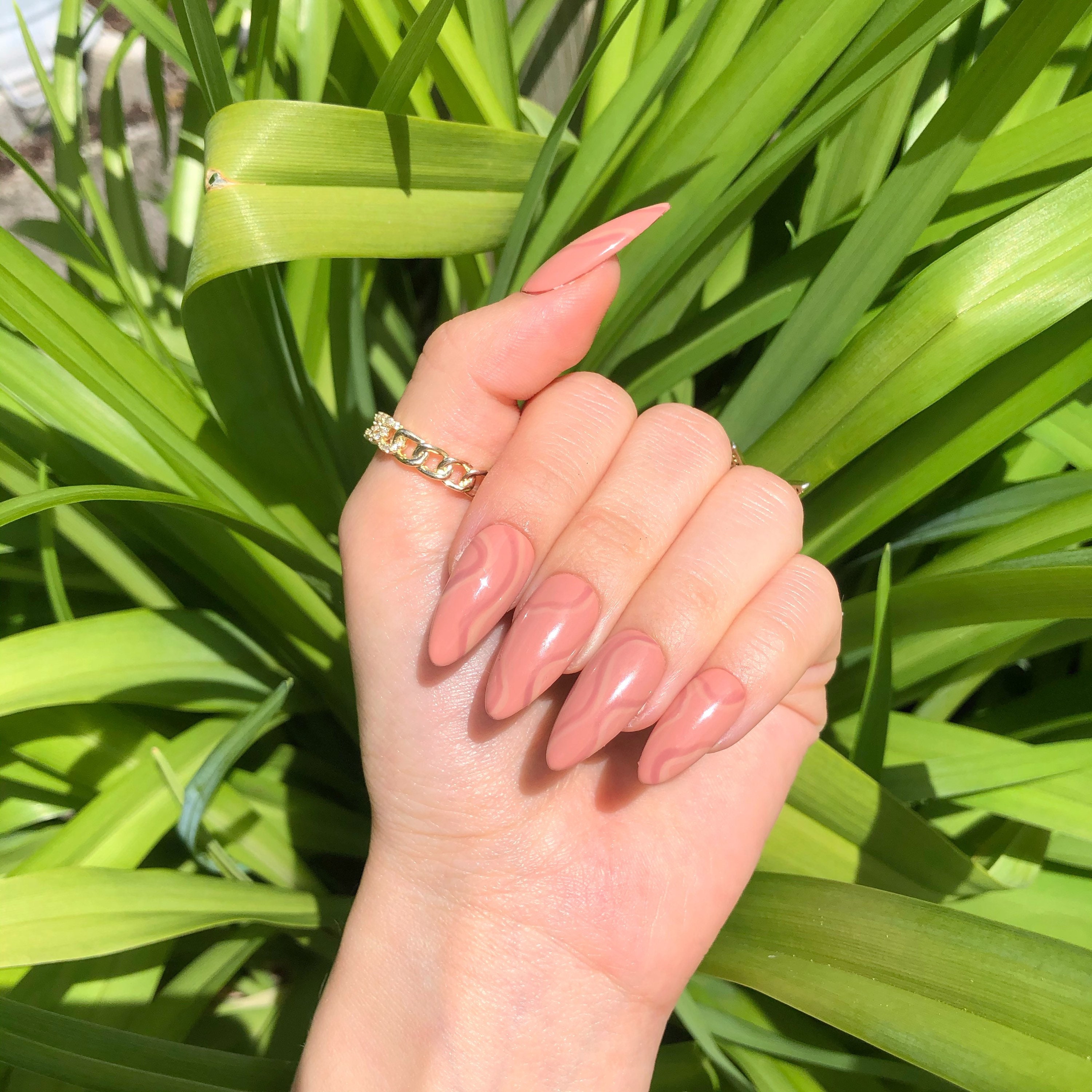 Brown Almond Nails | Etsy