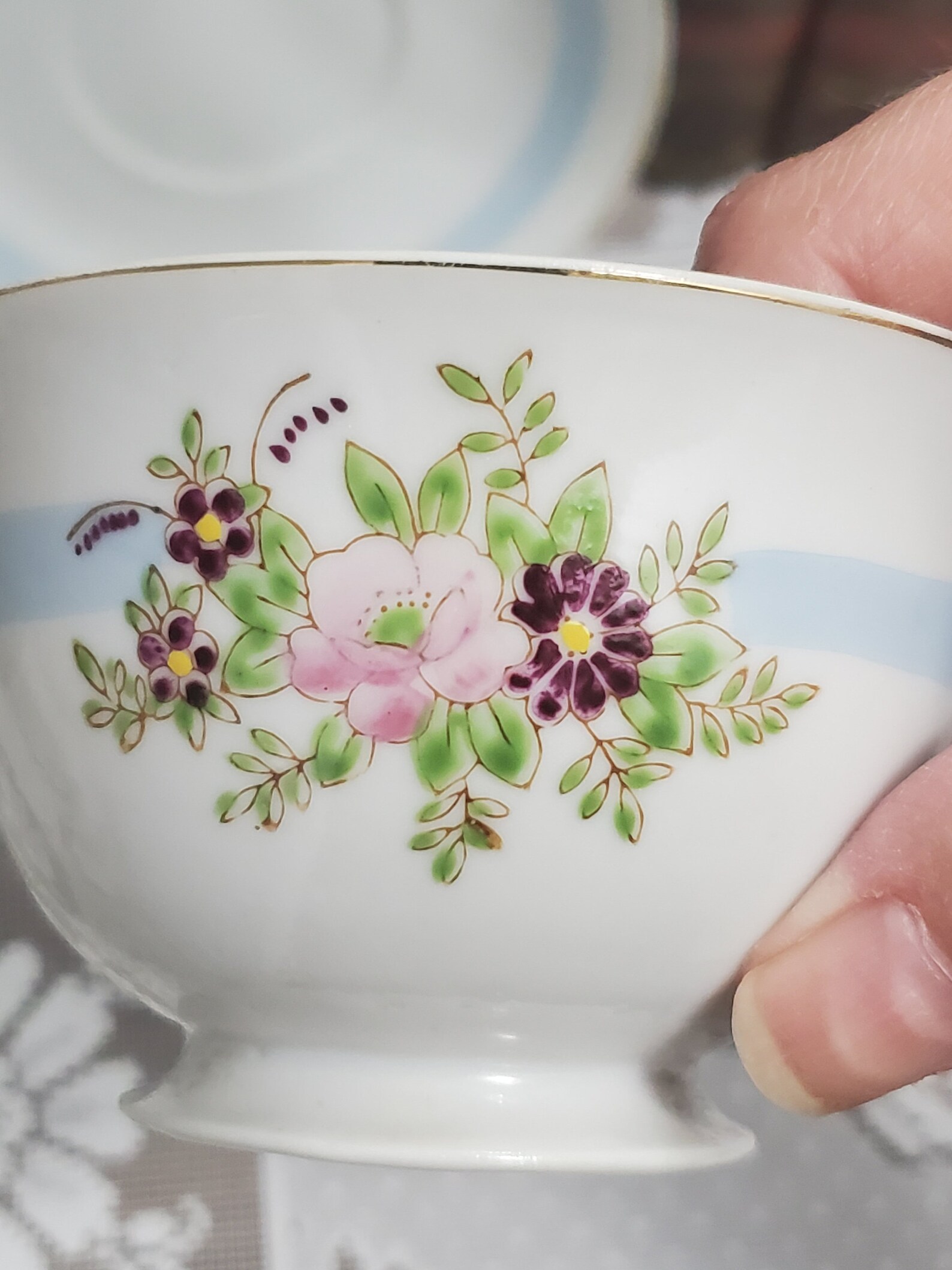 Nasco Made in Occupied Japan Tea Cup & Saucer Blue Stripe with Etsy