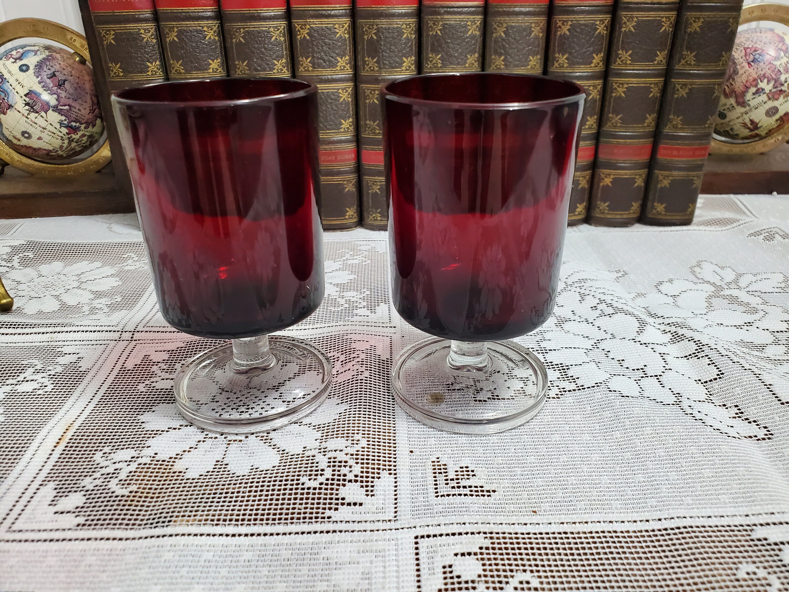 Arcoroc Ruby Red Juice Glasses Set of 2 Etsy UK