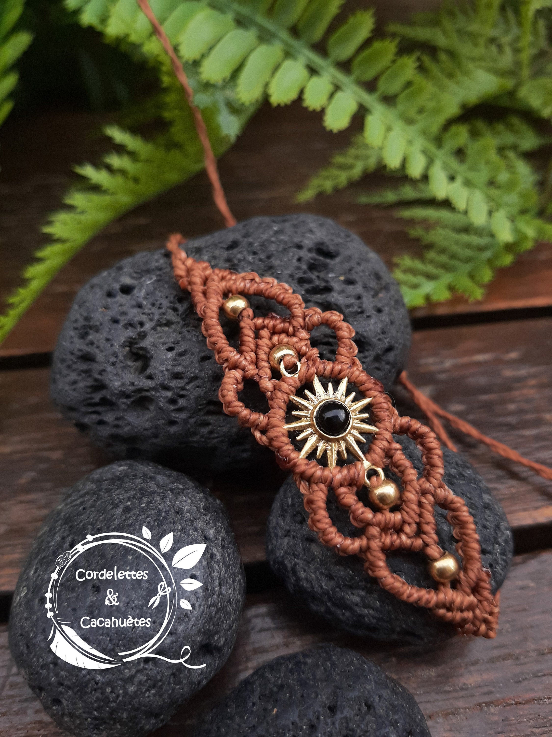 Boho micro-macrame sun bracelet