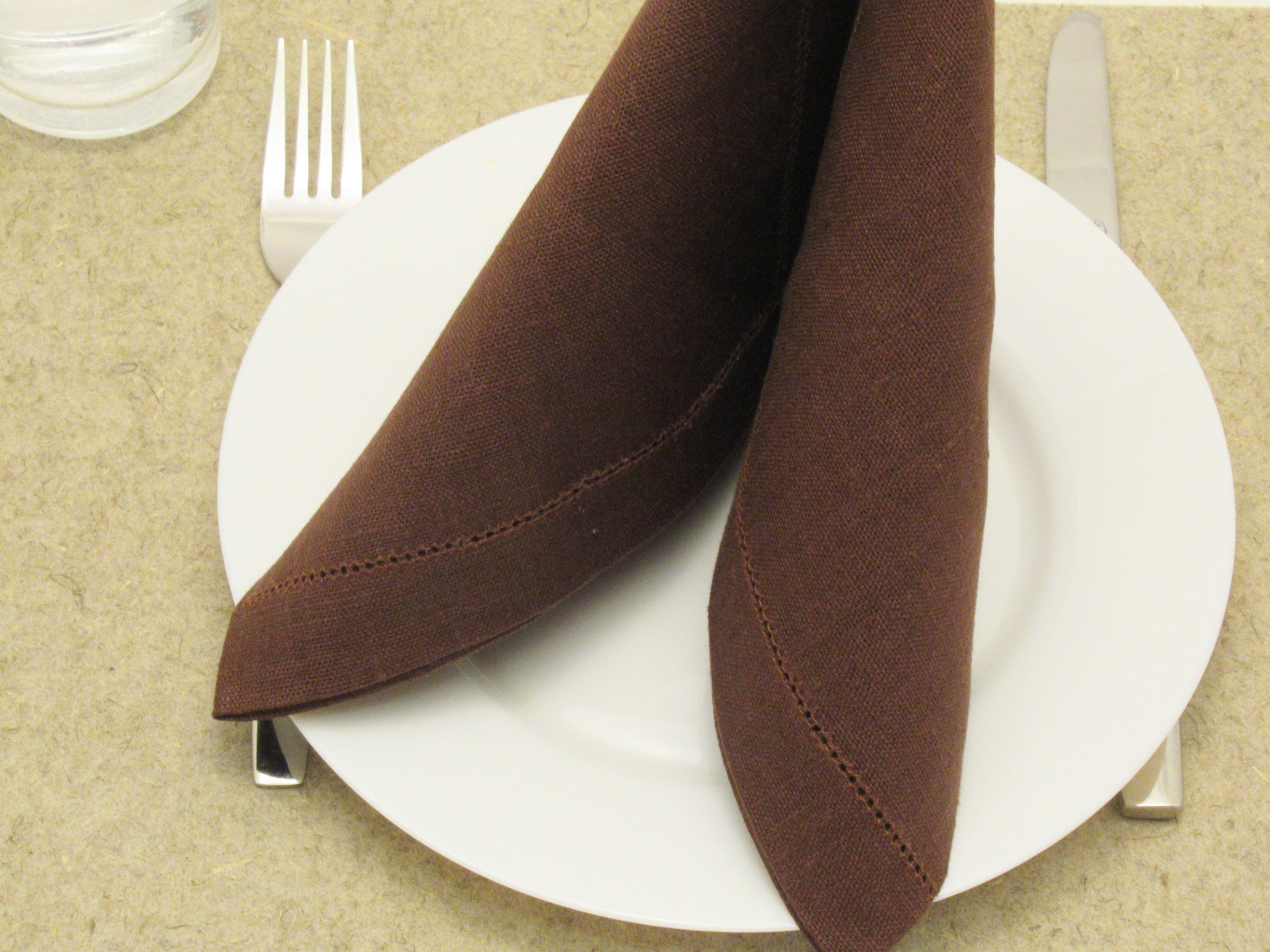 Dinner Linen Napkins, Hemstitched 41x41cm 16x16 for Table Decoration