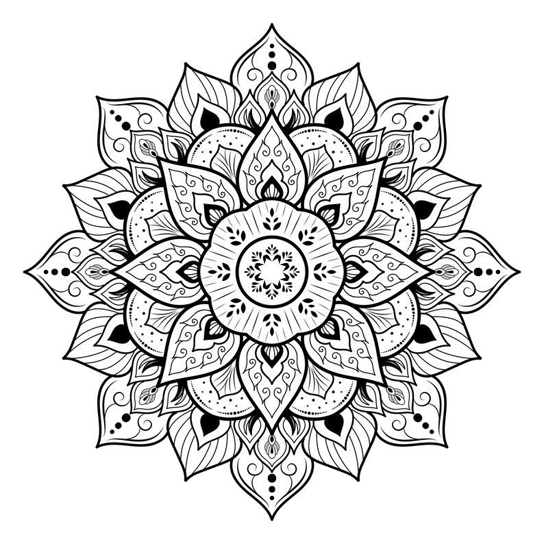 Mandala Coloring Pages for Teens and Adultsflowers 1 Etsy