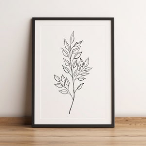 Digital Downloads / Black And White Art Prints / Flower Wall Black / Floral Print White / Pencil Drawing Art / Watercolor Painting Prints