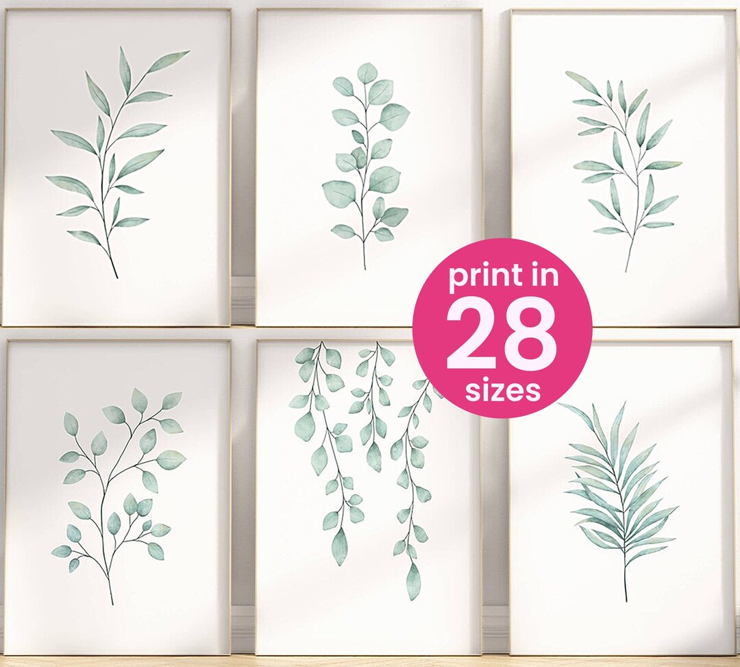 Botanical Prints Minimalist / Printable Wall Art / Plant Print Set of 6 ...