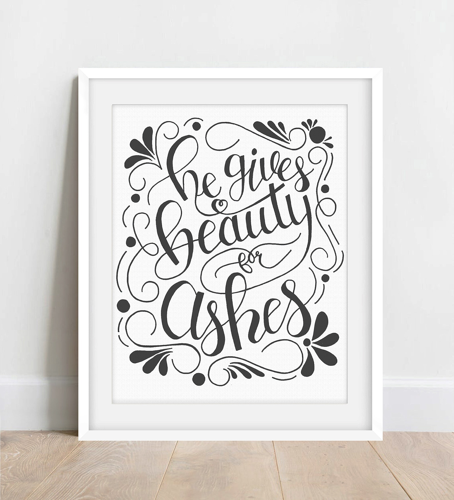 Beauty For Ashes Wall Art / Original Hand Lettering / 8x10 Etsy