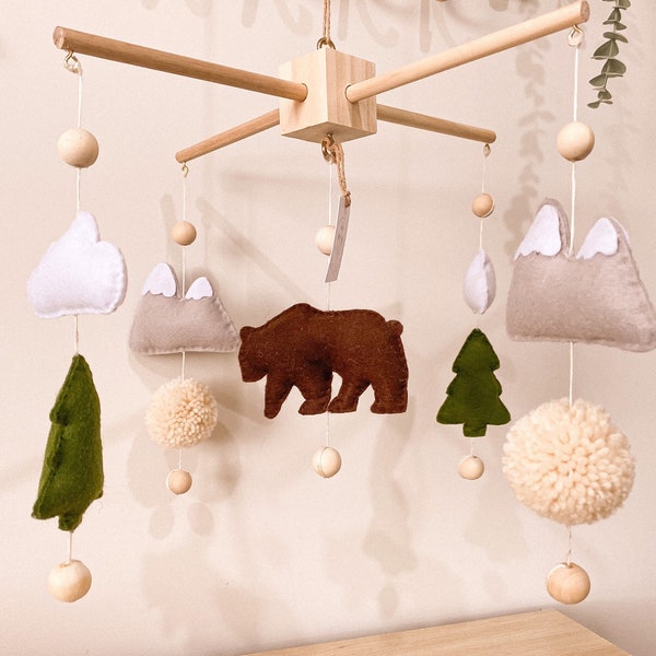 Woodland themed baby mobile