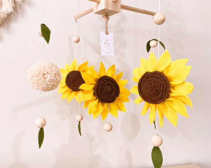 Flower Baby Mobile Sunflower Mobile Felt Flower Mobile Etsy Israel