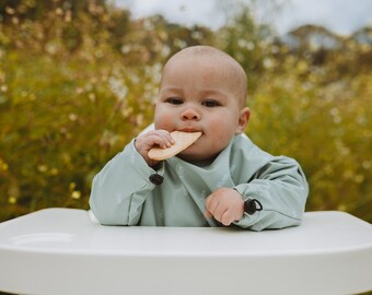 Green grey gum long sleeve waterproof bib