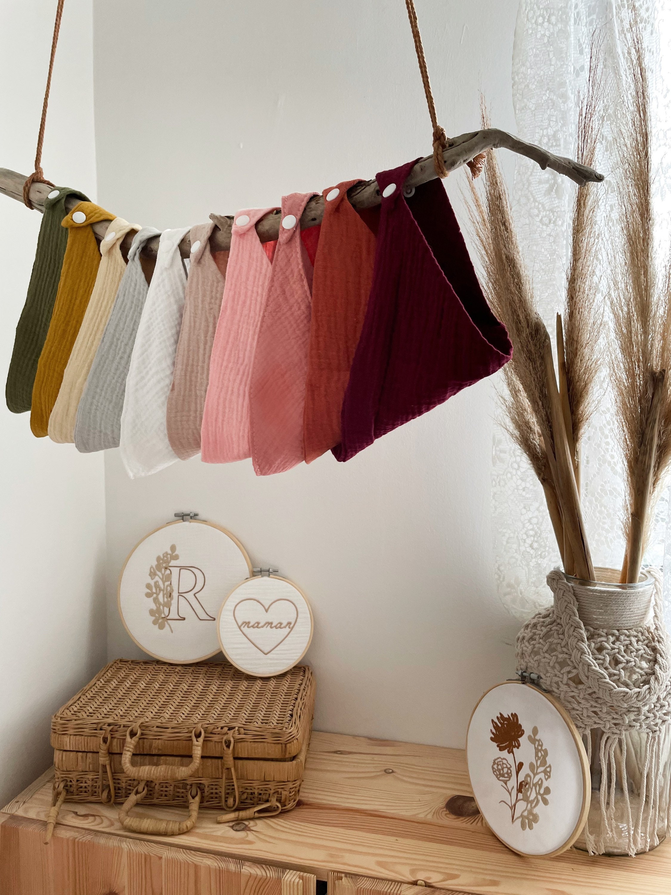 Bandana Brodé en Double Gaze