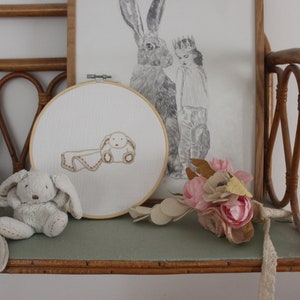 Tambourine DOUDOU decorative embroidered, birth, baby, newborn image 6