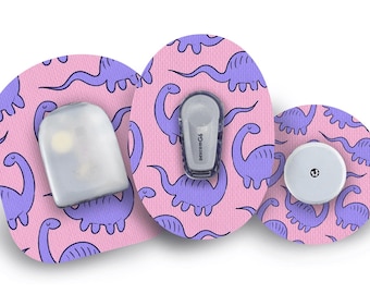 Dino Diva Patch for Freestyle Libre, Dexcom G6, Omnipod, & Medtronic CGMs, Waterproof Diabetes Stickers