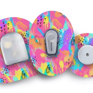 Colour Pop Patch for Freestyle Libre, Dexcom G6, Omnipod, & Medtronic CGMs, Waterproof Diabetes Stickers