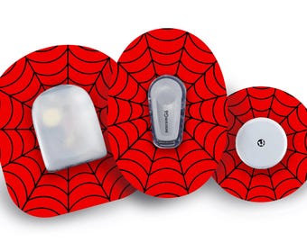 Spider Hero Patch for Freestyle Libre, Dexcom G6, Omnipod, & Medtronic CGMs, Waterproof Diabetes Stickers