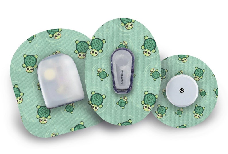 Schildkröten Aufnäher für Freestyle Libre, Dexcom G6, Omnipod, & CGMs von Medtronik