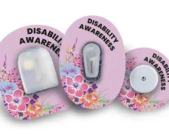 Disability Awareness Patch for Freestyle Libre, Dexcom G6, Omnipod, & Medtronic CGMs, Waterproof Diabetes Stickers