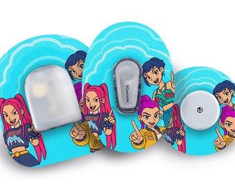 Parche de K-Pop Hunters para Freestyle Libre, Dexcom G6, Omnipod y CGM de Medtronic. Pegatinas impermeables para la diabetes.
