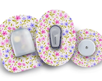 Cute Meadow Patch for Freestyle Libre, Dexcom G6, Omnipod, & Medtronic CGMs, Waterproof Diabetes Stickers