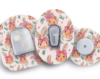 Bunny Patch for Freestyle Libre, Dexcom G6, Omnipod, & Medtronic CGMs, Waterproof Diabetes Stickers